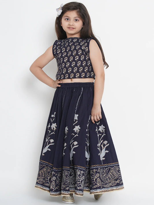 Navy Blue Ready to Wear Lehenga with Blouse