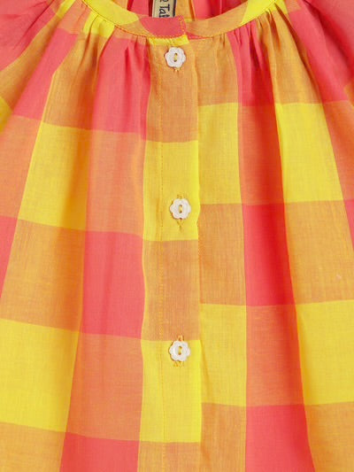 Chirpy Checks Jhabla Set-Yellow