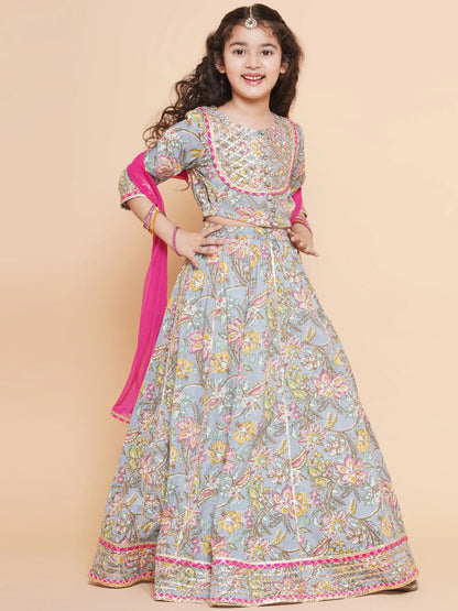 Girls Printed Ready to Wear Lehenga & Blouse With Dupatta