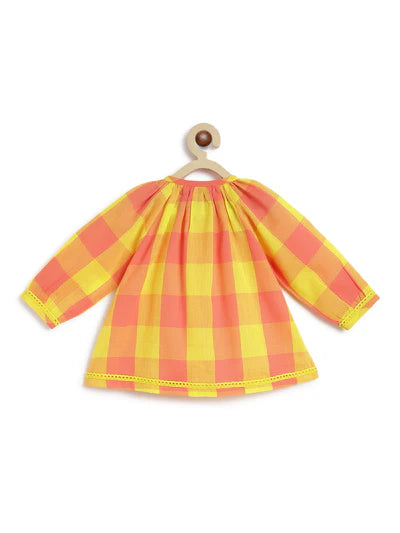 Chirpy Checks Jhabla Set-Yellow