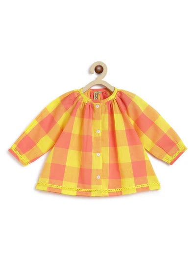 Chirpy Checks Jhabla Set-Yellow