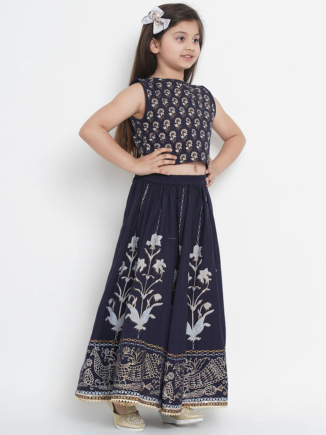 Navy Blue Ready to Wear Lehenga with Blouse