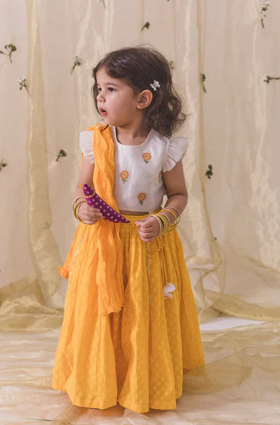 Gul Lehenga Set-Yellow