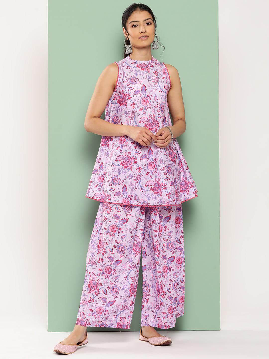 Lavender Crepe Digital Printed Co-Ords Set