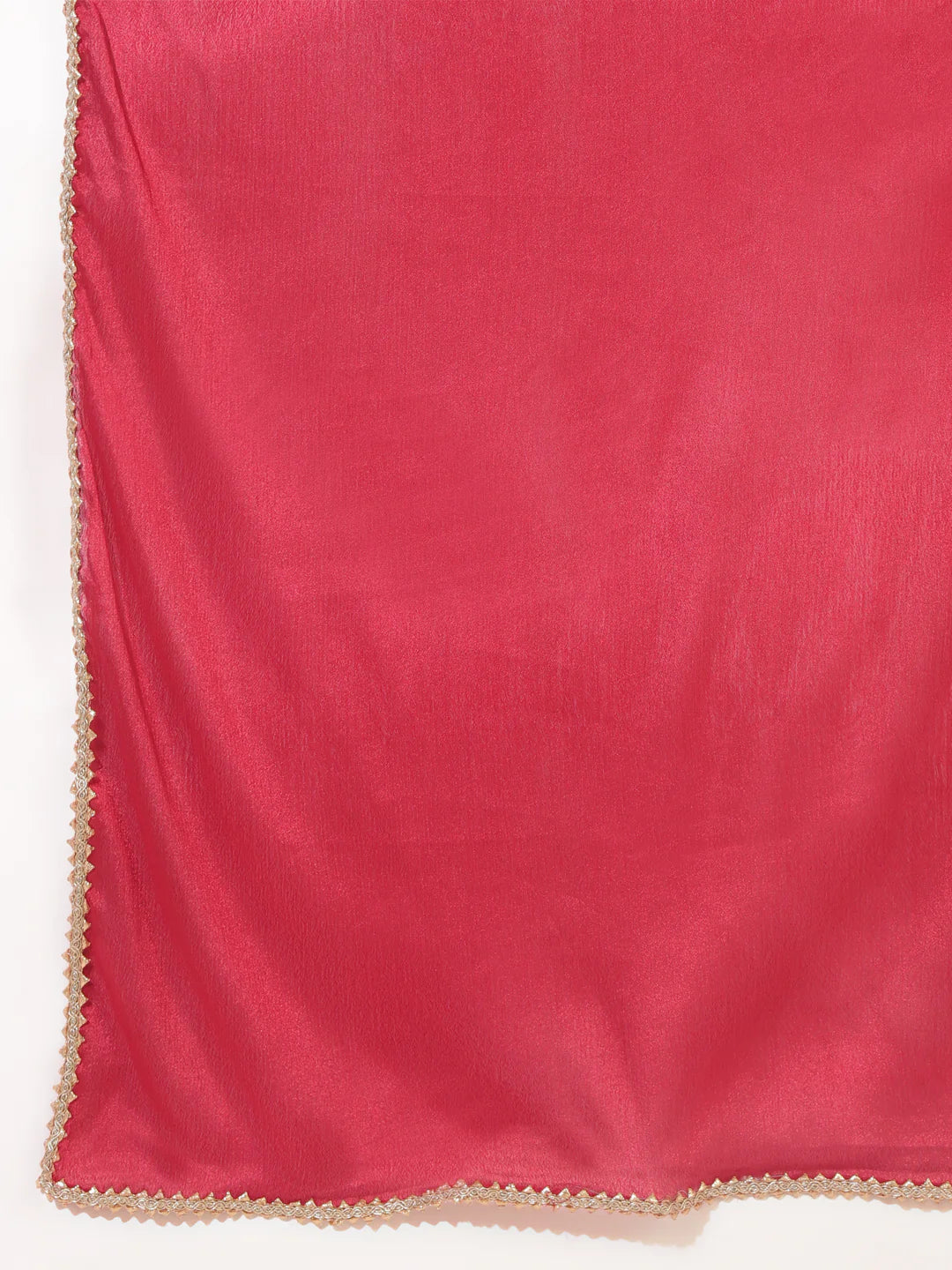 Red Chanderi Embellished Kurta With Palazzo And Dupatta