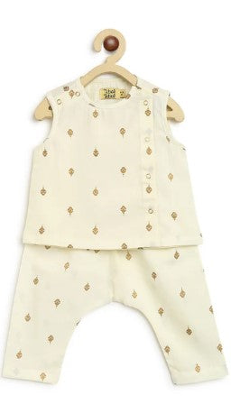 Sadabahar Unisex Jhabla Set - Cream