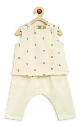 Sadabahar Unisex Jhabla Set - Cream