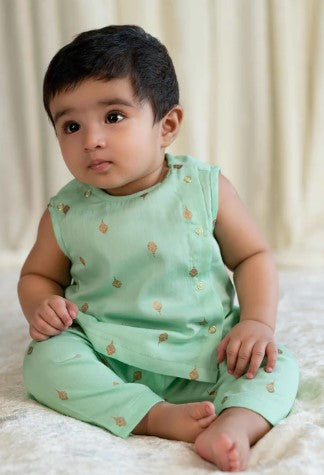 Sadabahar Unisex Jhabla Set - Green