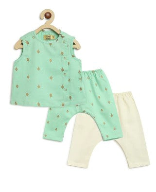 Sadabahar Unisex Jhabla Set - Green