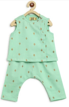 Sadabahar Unisex Jhabla Set - Green