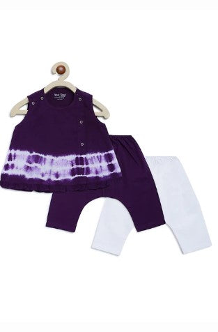 Baby Girl Set Purple Tie Dye Stripe