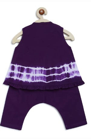 Baby Girl Set Purple Tie Dye Stripe