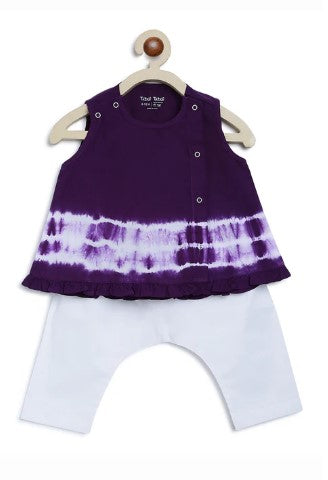 Baby Girl Set Purple Tie Dye Stripe